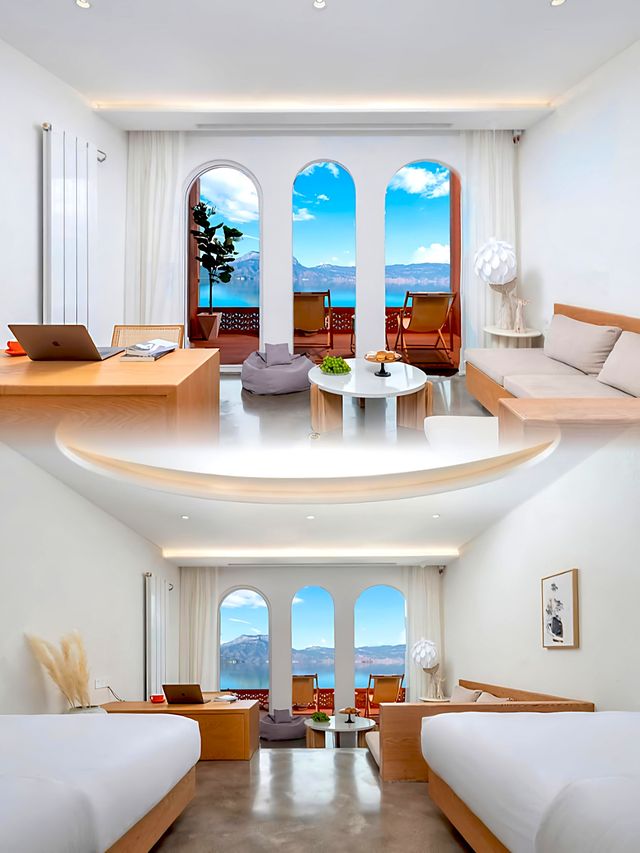 瀘沽湖這家地中海風酒店,我能躺一天! 瀘沽湖這家地中海風酒店,我能躺一天!
