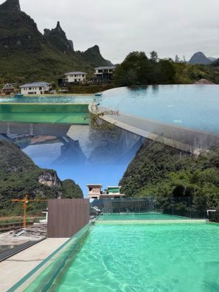 就想賴在這裡，這家陽朔神仙民宿把桂林山水裝進屋頂泳池