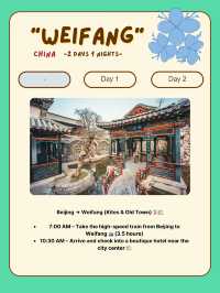 Weifang, Shandong itinerary-2Days