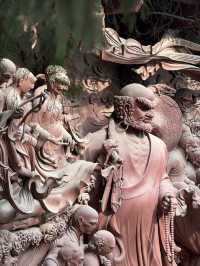 Mindblowing Buddhist sculpture art corridor in Mianyang