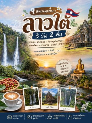🇱🇦 แพลนเที่ยวลาวใต้ 3 วัน 2 คืน เน้นธรรมชาติ น้ำตก กาแฟ และมรดกโลก