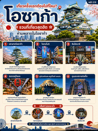 🇯🇵✨ โอซาก้า เที่ยวครั้งแรกต้องไปที่ไหน? กินอะไรดี ช้อปที่ไหน และเดินทางอย่างไรให้คุ้มเวลา