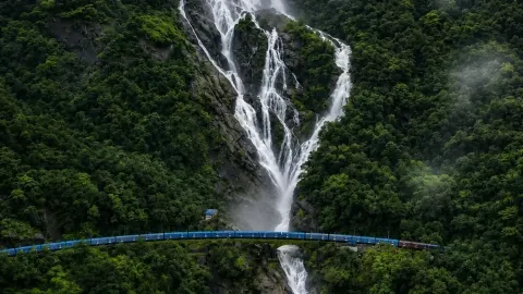 Dudhsagar瀑布,印度 — 一條穿過荒野的河流 — traveler post in 果阿