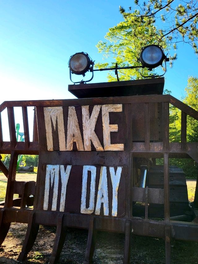 A must see junkyard park containing over 80 creative iron sculptures