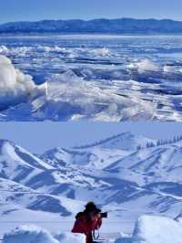 新疆賽里木湖的藍冰圈粉，太漂亮了！