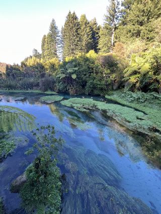 Our itinerary is a two-day trip. Day 1 is Auckland - Waiotapu - Huka Falls - Lake Taupo - overnight in Rotorua. Day 2 is Blue Spring - Hobbiton.