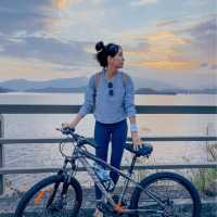 單車初體驗🚴絕美夕陽打卡 大美督水壩