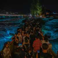 Nanqiao Bridge in Dujiangyan: A Magical Evening under the Blue Tears