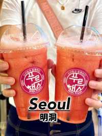 【韓国・明洞】New Open！フルーツショップの生スイカジュース