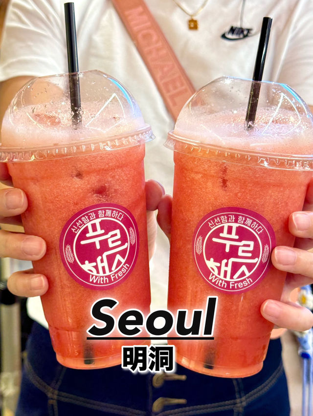【韓国・明洞】New Open！フルーツショップの生スイカジュース