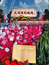 「昆明長水國際機場：花卉展示、恐龍裝置，感受昆明之美」