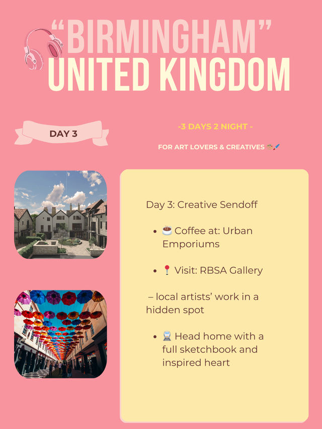 Birmingham 3-days itinerary 🙌