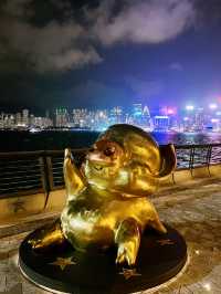 A Night Stroll Along the Hong Kong Avenue of Stars – Statues, Skyline, and a Photo with McDull