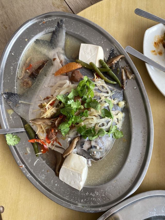 Delicious seafood meal in Penang