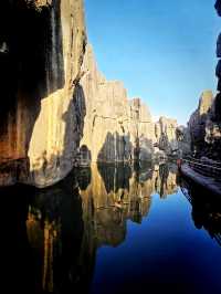 Take time to enjoy the beautiful sunset in stone forest!