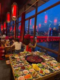 ✨ Hotpot with a View – Where Hongya Cave Meets Qiansimen Bridge ✨
