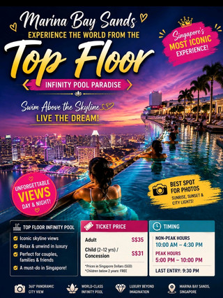 šāØ MARINA BAY SANDS ā TOP FLOOR DREAM āØšāļø
Experience luxury like never before at Singaporeās most iconic rooftop š“š
Swim above the skyline in the world-famous infinity pool and enjoy breathtaking views of the city š
š Golden sunset vibes
š Magical night skyline
šø Perfect photo spot
š¦ Ultimate luxury experience
šļø Ticket: From S$35
ā° Best time: 6 PM for sunset + night views
ā ļø Note: Infinity pool access is only for hotel guests
š This is not just a place⦠itās a once-in-a-lifetime experience!
#MarinaBaySands #SingaporeTravel #InfinityPool #LuxuryTravel #SkylineViews #TravelGoals #ExploreSingapore #couplestrip