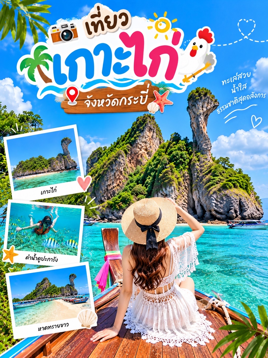 🐔🏝️ เกาะไก่ กระบี่…ทะเลสวย วิวปัง ดำน้ำเพลินมาก! 💙