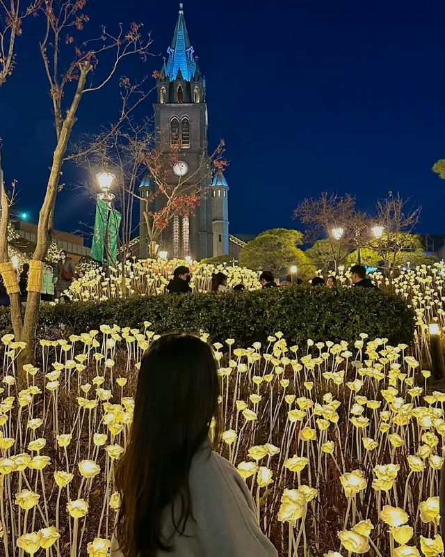 Go to "Myeong-dong Cathedral" and experience a different kind of romance.
