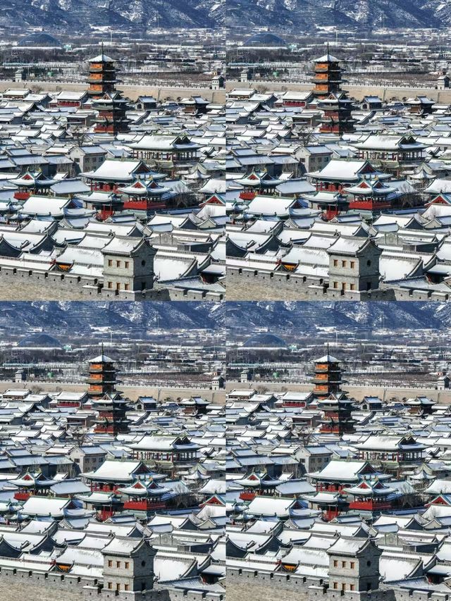 雪落晉陽，太原古城披銀裝！。