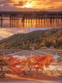 岚山渡月桥の日の出