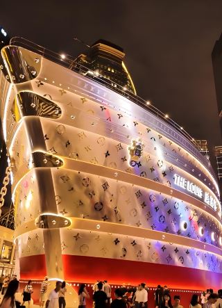 Global Exclusive! The Louis Vuitton (LV) "Giant Ship" Unveiled in Full Glory on Nanjing West Road