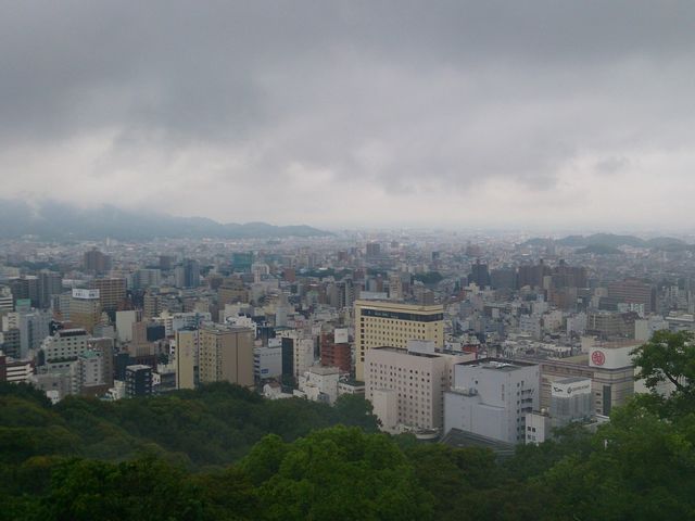 【愛媛】霧雨に映える松山城