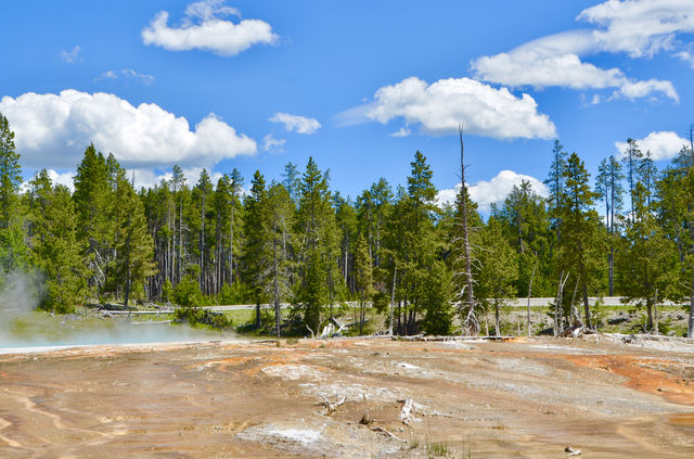 Check-in at the natural wonder of the world - Yellowstone's Thumb Geyser.