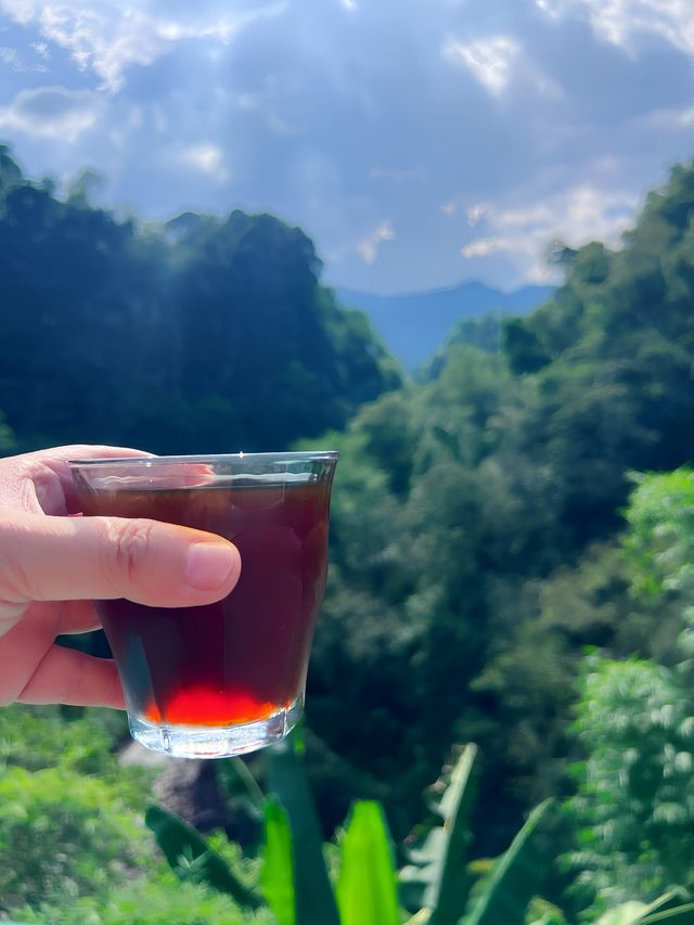 峨眉旅遊｜我在峨眉山上喝咖啡，這山景太美了吧！。