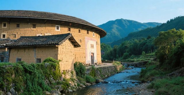 南靖夏日限定：當土樓遇見稻田、溪流與晚霞