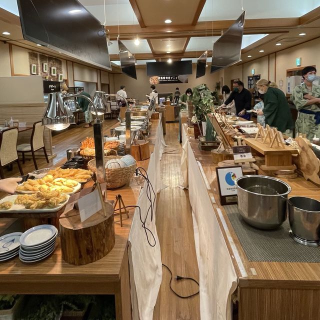 朝は手作りおにぎり🍙　夜は群馬県の美味しいがぎゅっとつまった聚楽のビュッフェ