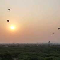 Incredible sunrise in Bagan, Myanmar