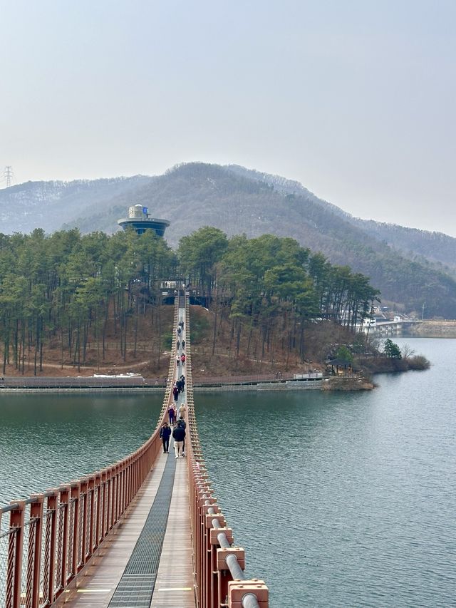 오리들과 멋진 자연 경관 풍경을 보며 ⛴️ 산책할 수 있는 마장호수 둘레길