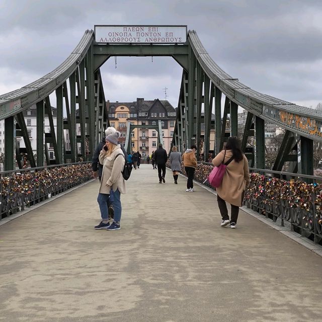 Bridge with padlocks hanging all the way