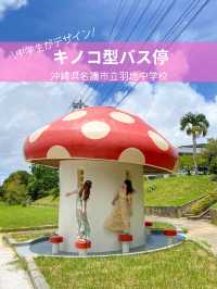  【沖縄】名護 国道58号線沿いに現れる👀キノコ型バス停🍄可愛い待合所