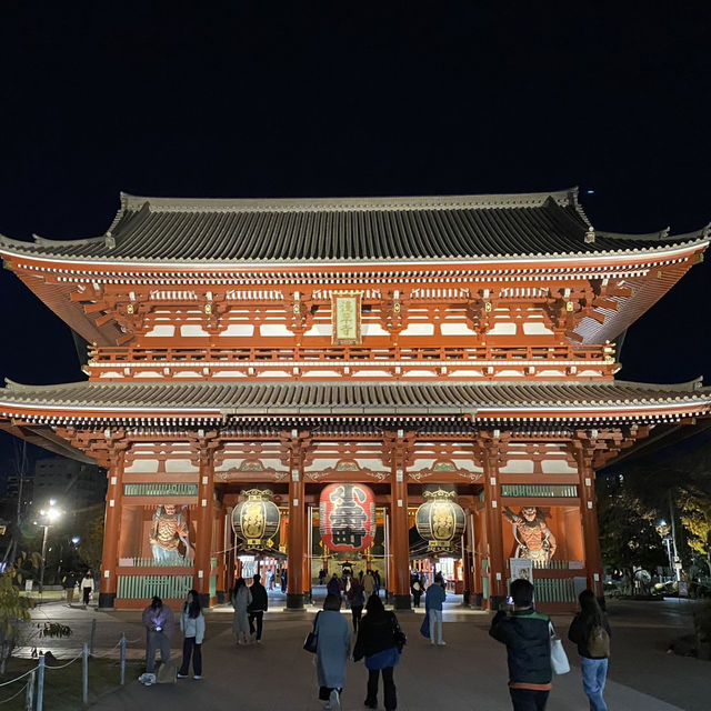 美しくライトアップされた浅草 【浅草寺】