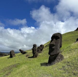 Mysterious Moai Statues on Easter Island (Chile) - Enigmatic Stone Figures on a Remote Pacific Island