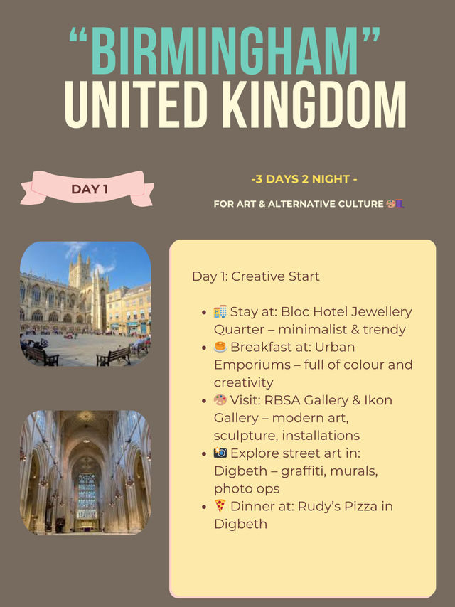 Birmingham 3-days itinerary ☀️