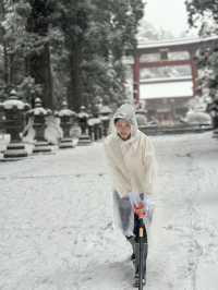 下雪的北口本宮富士浅間神社 
