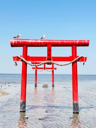 Okino Shrine, the underwater torii gate of Taiyu Shrine