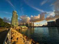 Vermillion Ribbons on Concrete Shores