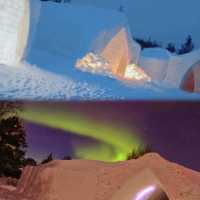 Snow House Hotel in Finland, watching the Aurora in the indoor version of the snow, so romantic.