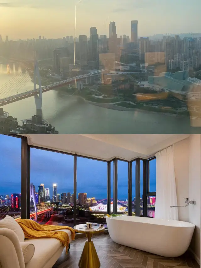 In Chongqing!! High-altitude river view room! It's so beautiful that it makes me cry