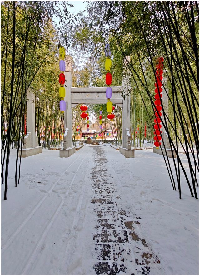 《雪後出遊竹泉村》