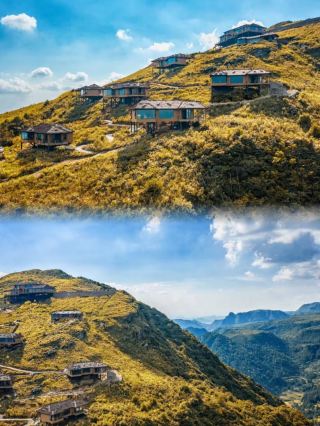 Fall asleep in the wild luxury ceiling hotel among the vast mountains
