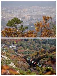 丹東鳳城鳳凰山，秋賞紅葉漫山遍野，層林盡染色彩斑斕。
