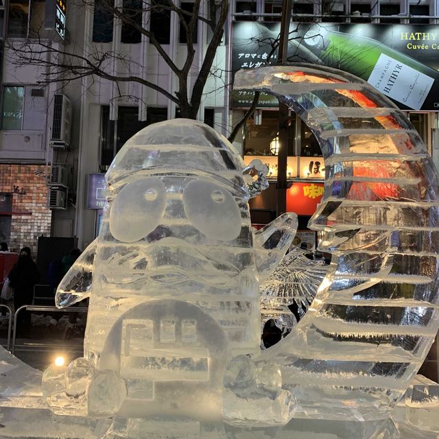 札幌　札幌観光　2023さっぽろ雪まつり　すすきの会場の氷像が芸術だった！
