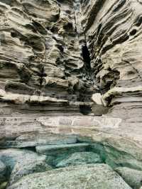 Stunning sedimentary rock in Jeju