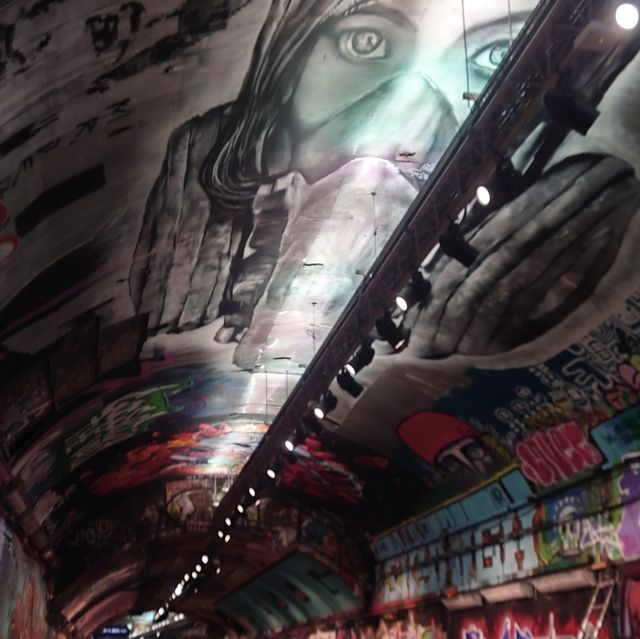 Beautiful arts work in the tunnel 