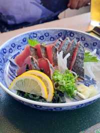【高知県土佐清水市：足摺黒潮市場】新鮮な鰹のタタキと絶品宗田節のっけ丼!!
